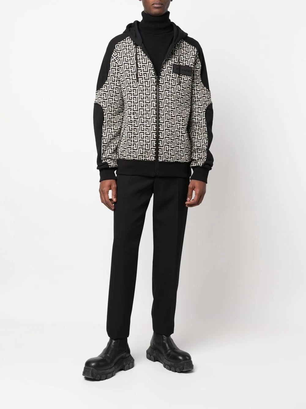 Balmain monogram-logo hoodie - Image 2