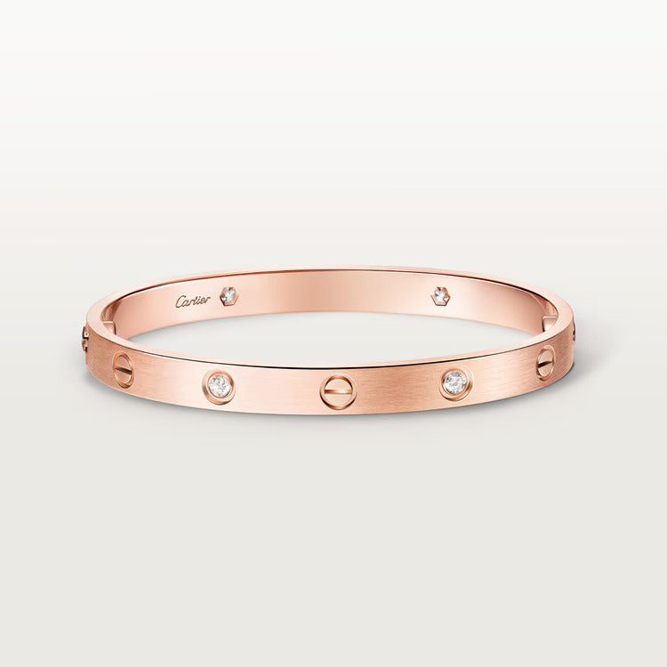 Cartier LOVE bracelet, classic model, brushed, 4 diamonds