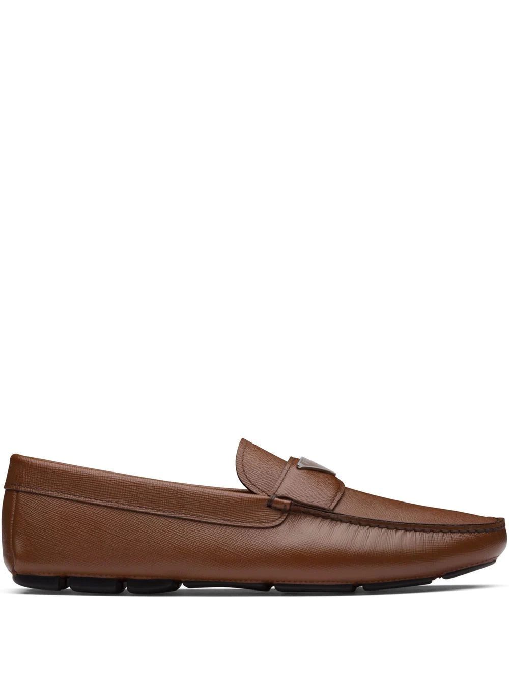 Prada triangle-logo penny-slot loafers