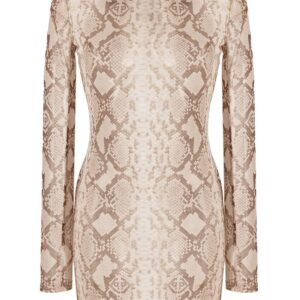 Philipp Plein snakeskin-print mock neck dress