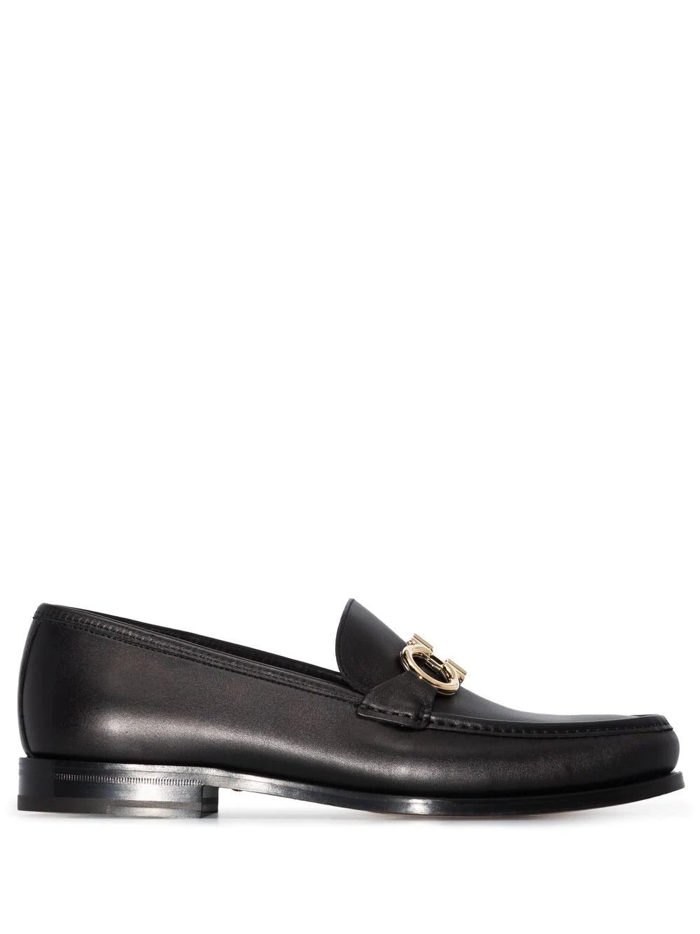 Ferragamo Gancini buckle leather loafers