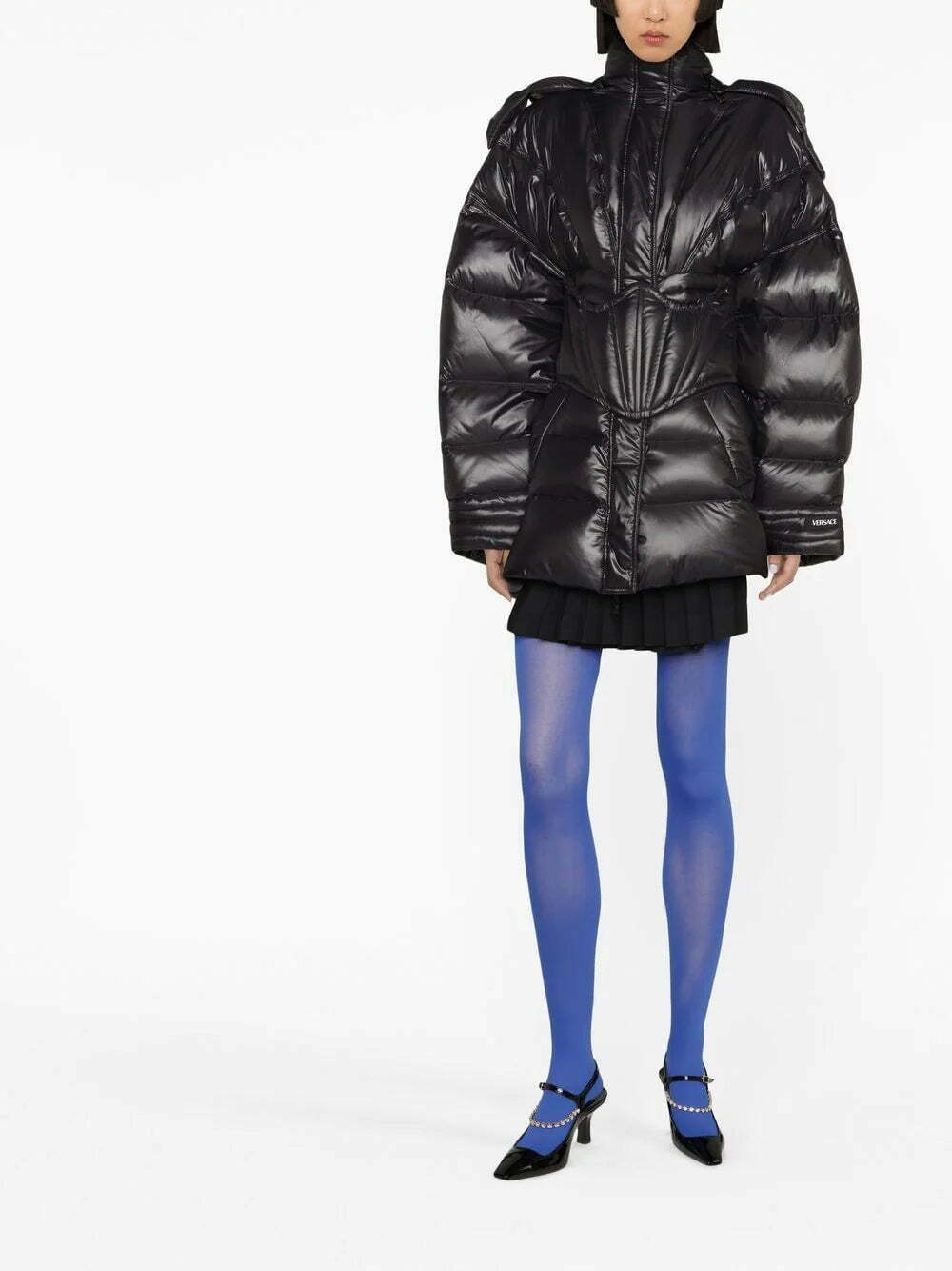 Versace logo-patch padded jacket - Image 2