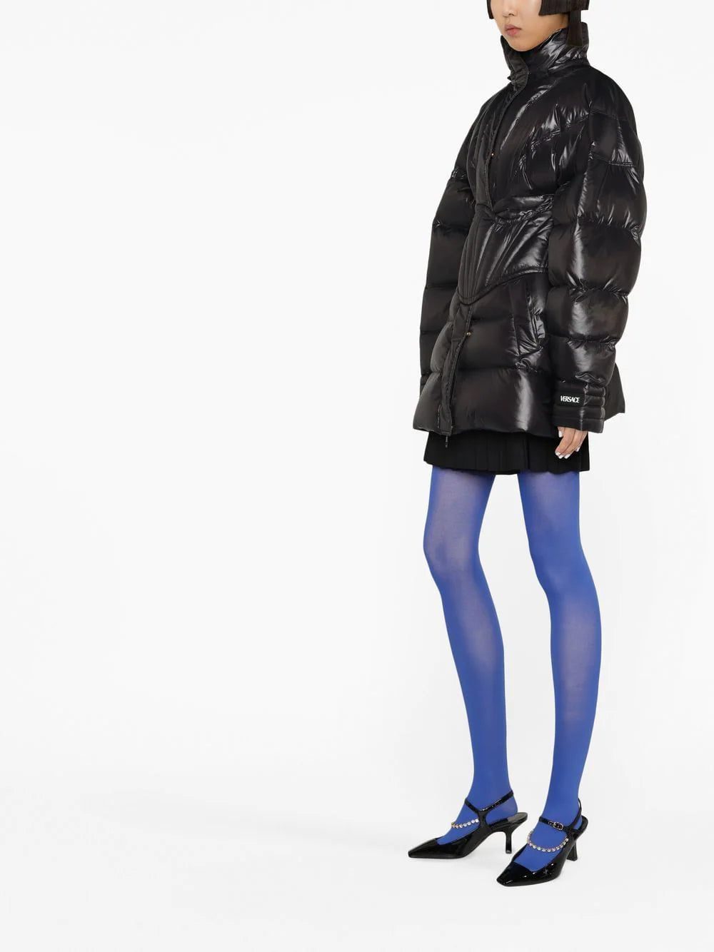 Versace logo-patch padded jacket - Image 3