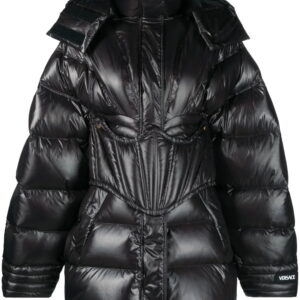 Versace logo-patch padded jacket