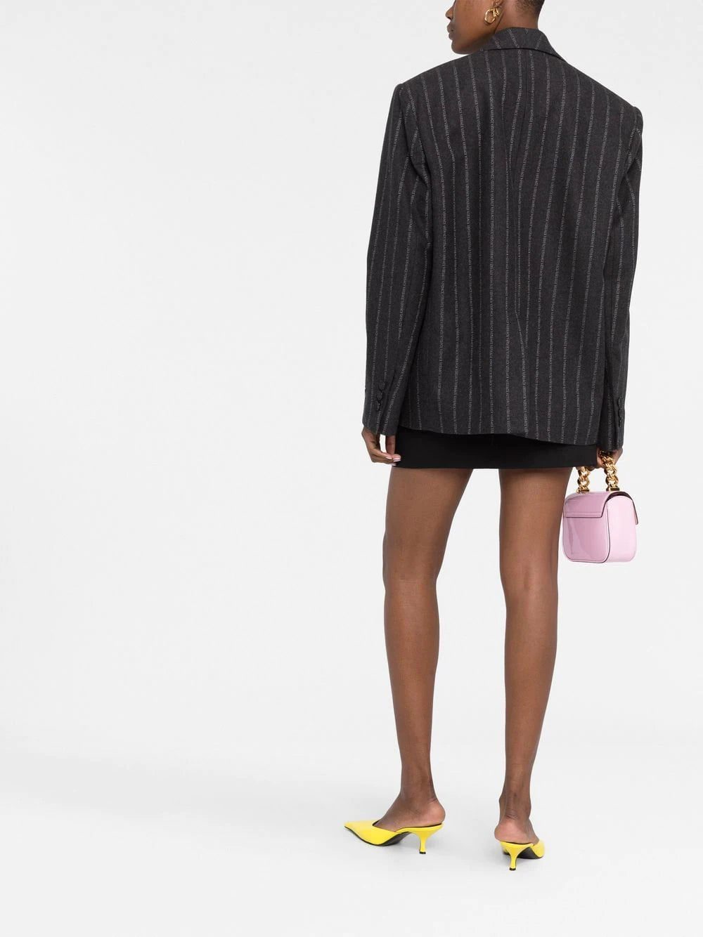 Versace shoulder-pads logo-print blazer - Image 4