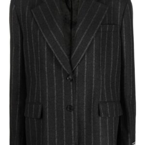 Versace  shoulder-pads logo-print blazer