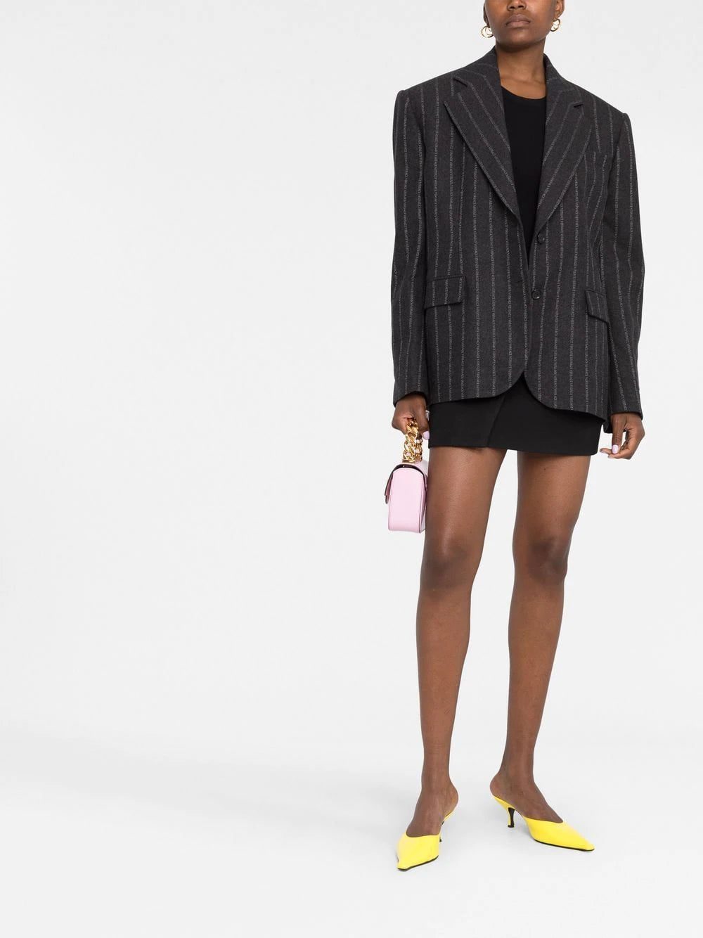 Versace shoulder-pads logo-print blazer - Image 2