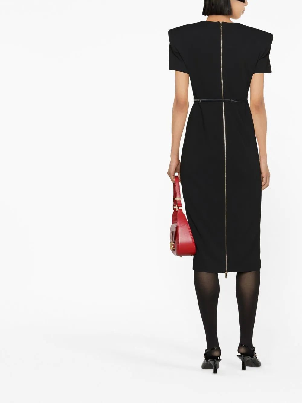 Versace Medusa plaque belted midi dress - Image 4