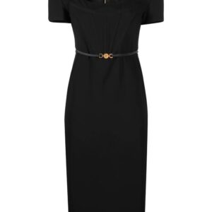 Versace  Medusa plaque belted midi dress
