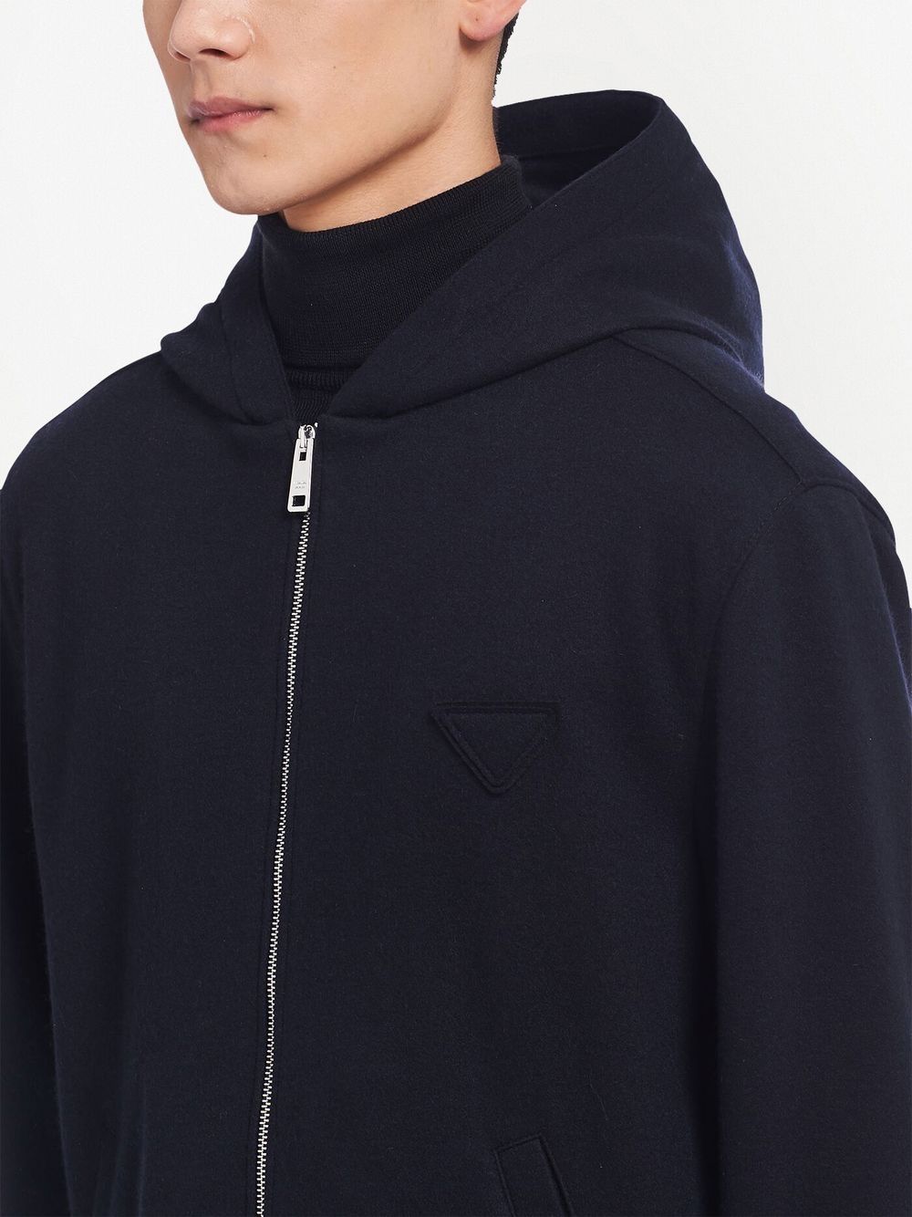 Prada zip-front wool hoodie - Image 4