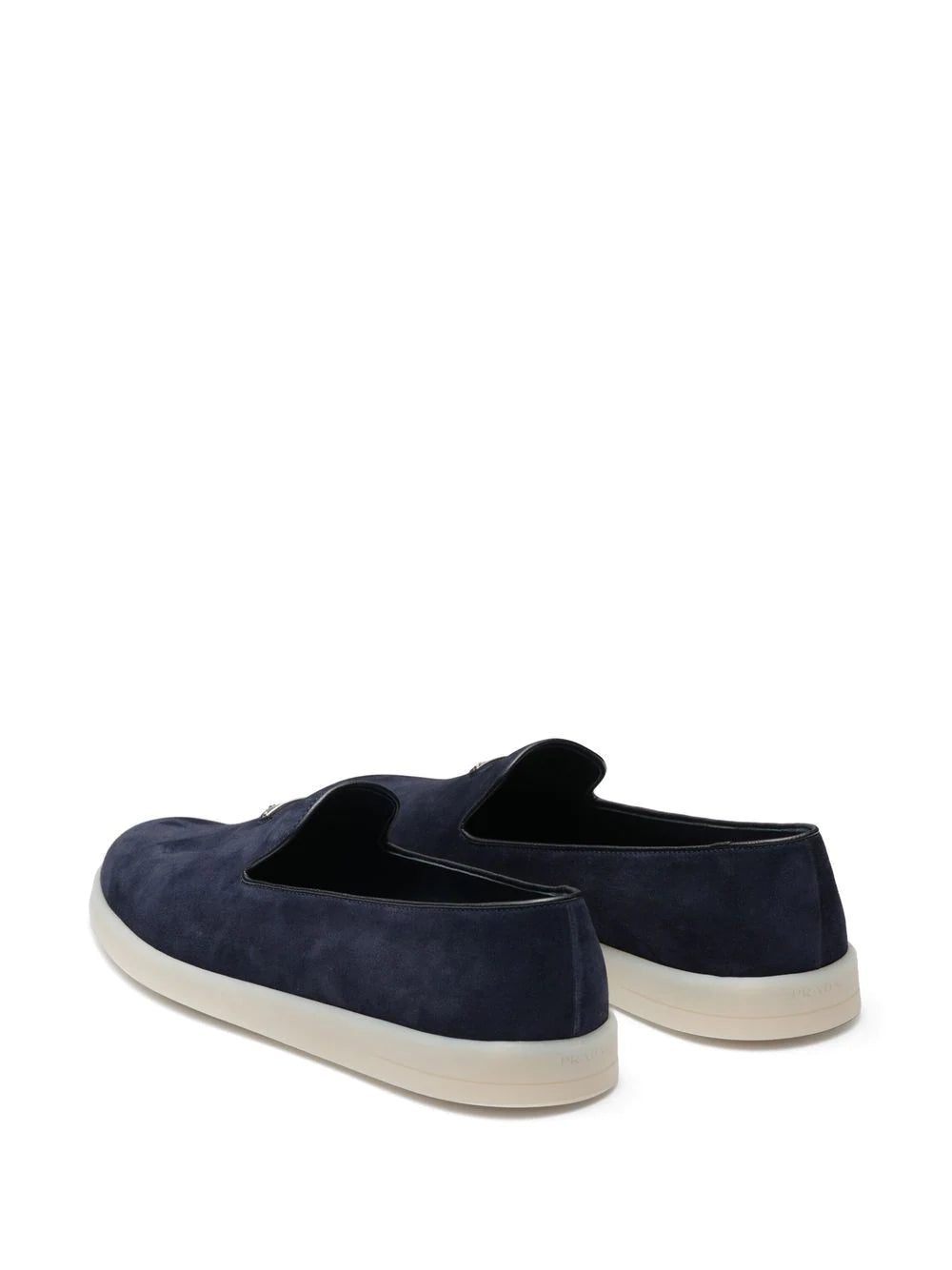 Prada triangle-patch suede loafers - Image 3