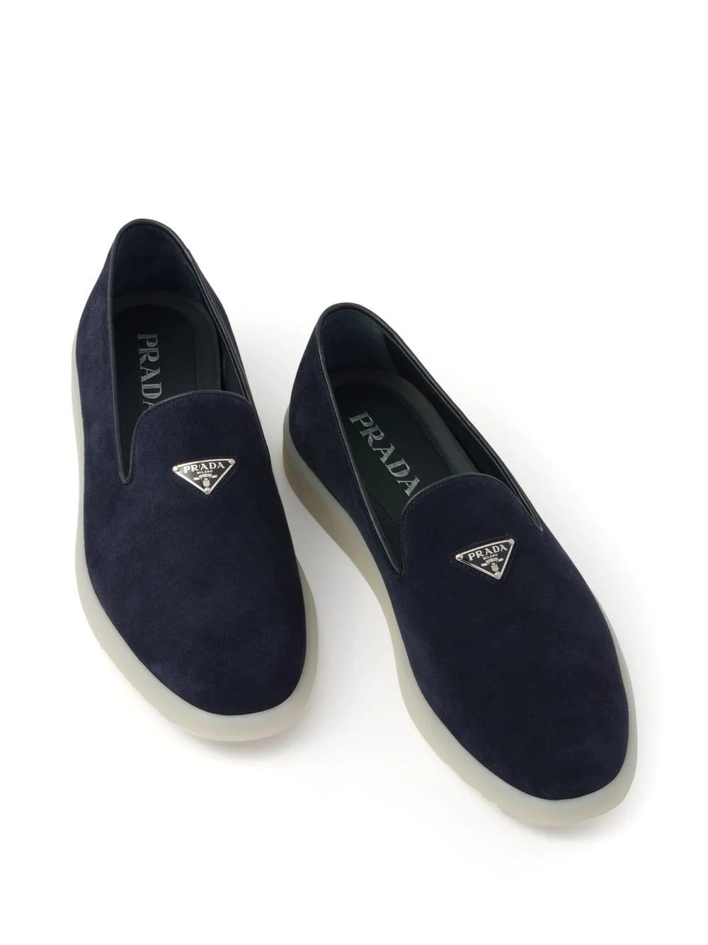 Prada triangle-patch suede loafers - Image 4