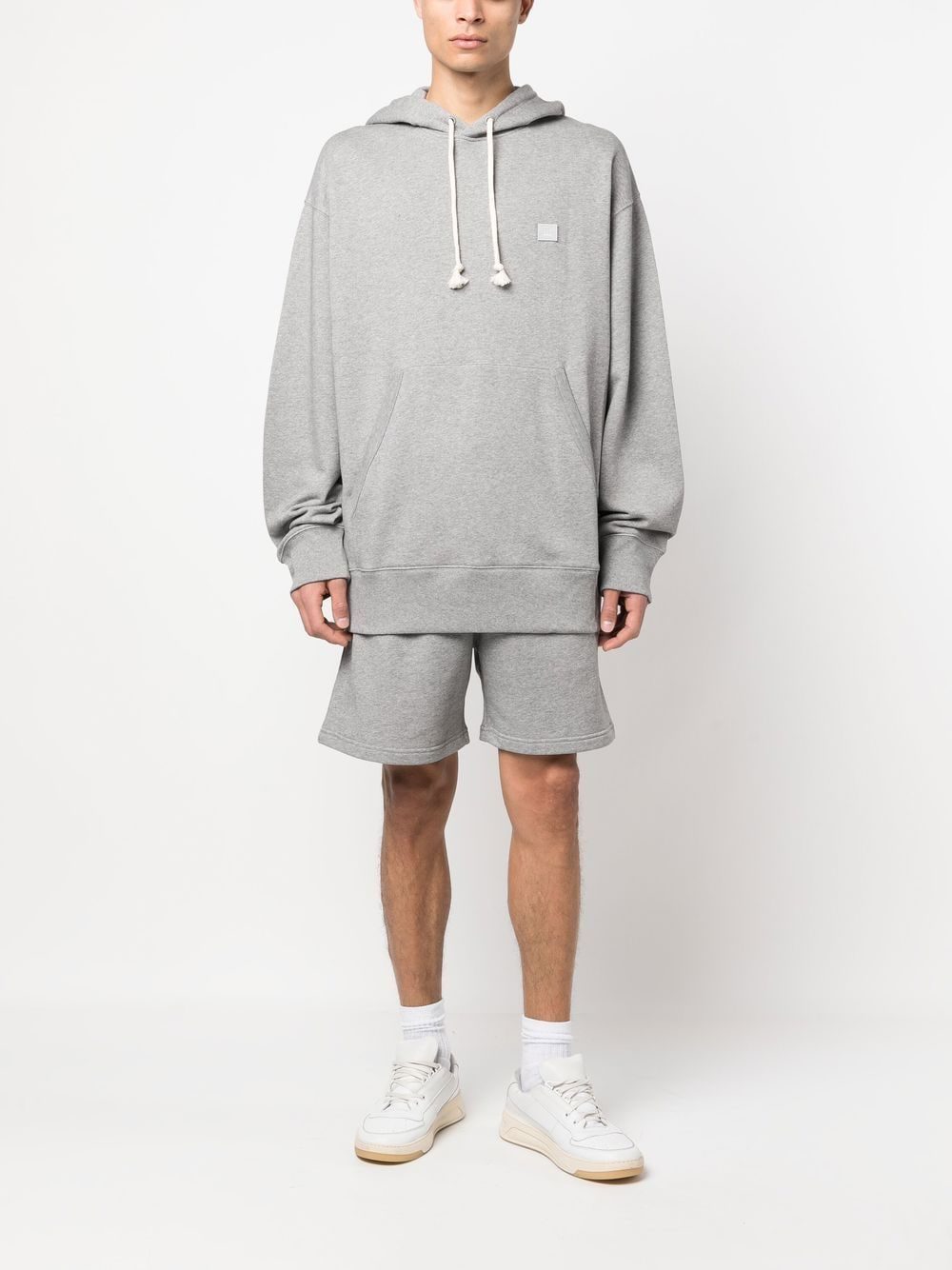 Acne Studios chest logo-patch melange hoodie - Image 2