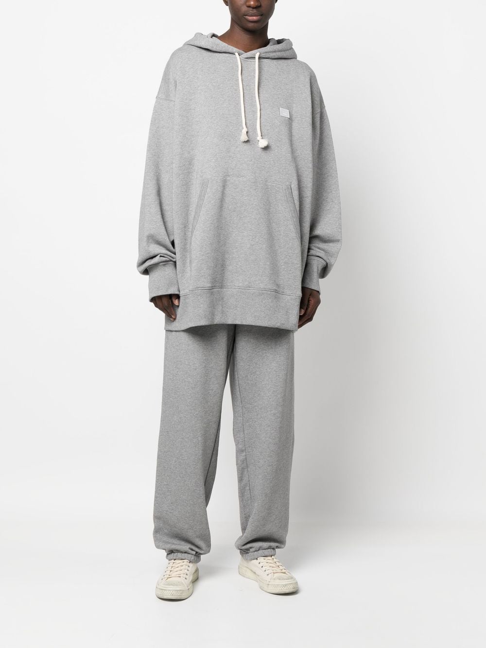 Acne Studios chest logo-patch melange hoodie - Image 3