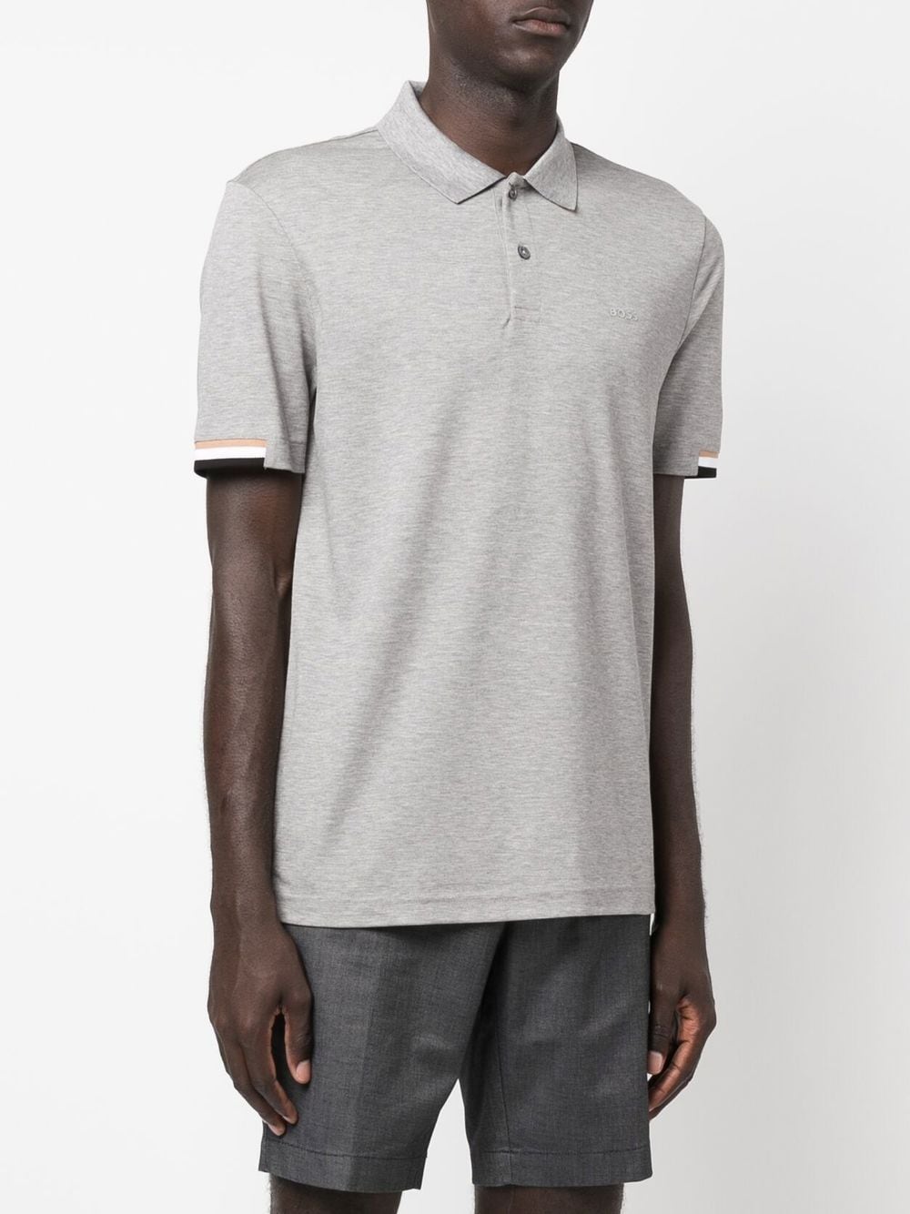 BOSS stripe-collar short sleeved polo shirt - Image 3