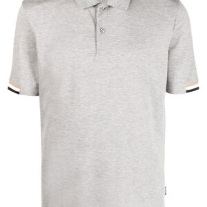 BOSS  stripe-collar short sleeved polo shirt