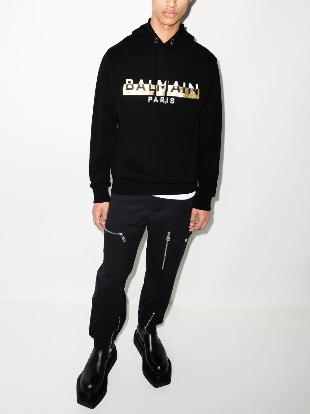 Balmain foil logo-print hooded jacket - Image 2