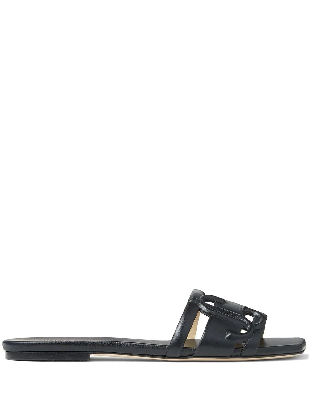 Jimmy choo logo-patch open-toe sandals
