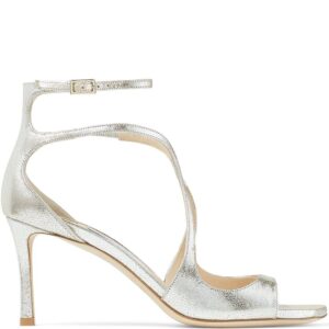 Jimmy Choo  Azia 75mm metallic-effect sandals