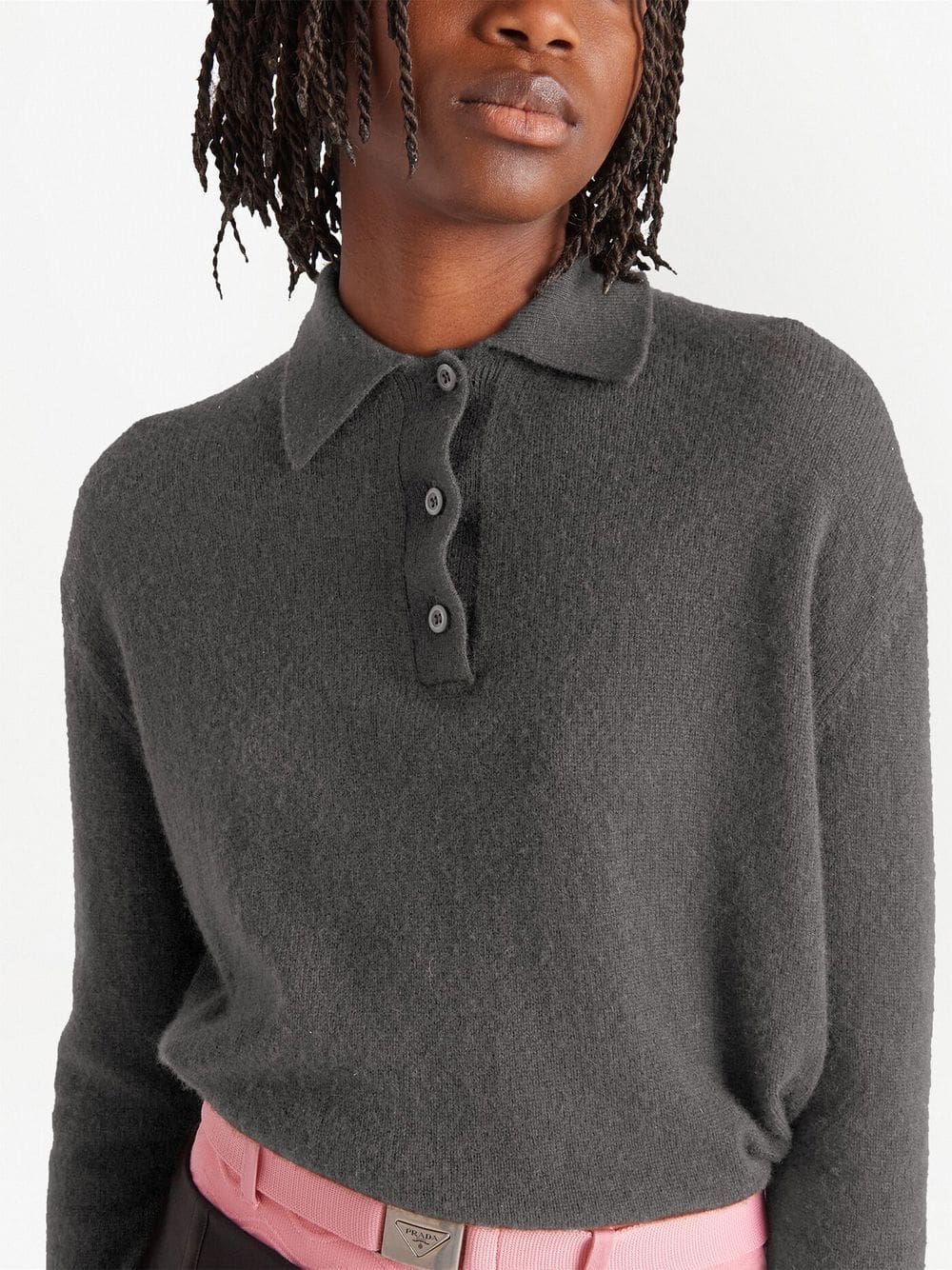 Prada knitted cashmere polo shirt - Image 4