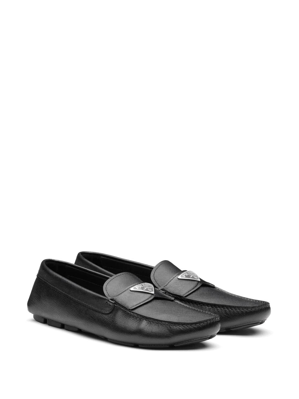 Prada logo-plaque leather loafers - Image 2