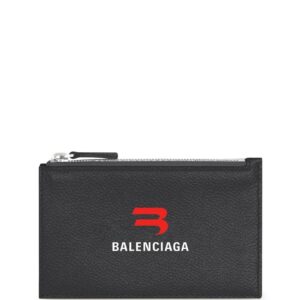 Balenciaga logo-print leather cardholder