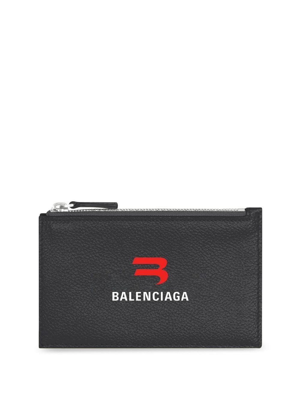 Balenciaga logo-print leather cardholder