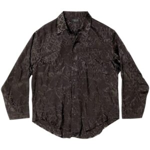 Balenciaga  long-print silk shirt
