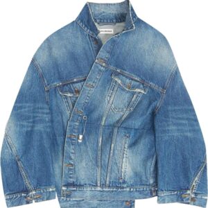 Balenciaga  twisted-sleeve oversize denim jacket