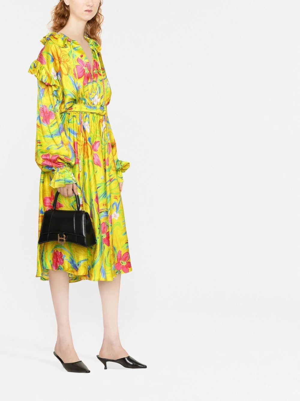 Balenciaga floral jacquard off-shoulder dress - Image 3