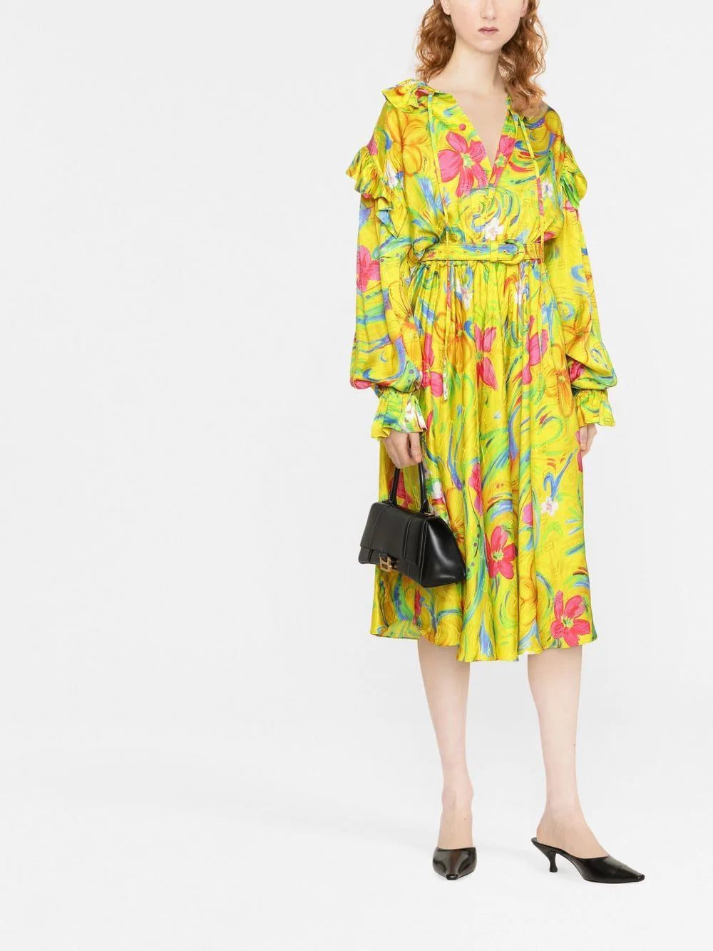 Balenciaga floral jacquard off-shoulder dress - Image 2