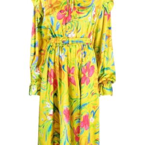 Balenciaga  floral jacquard off-shoulder dress