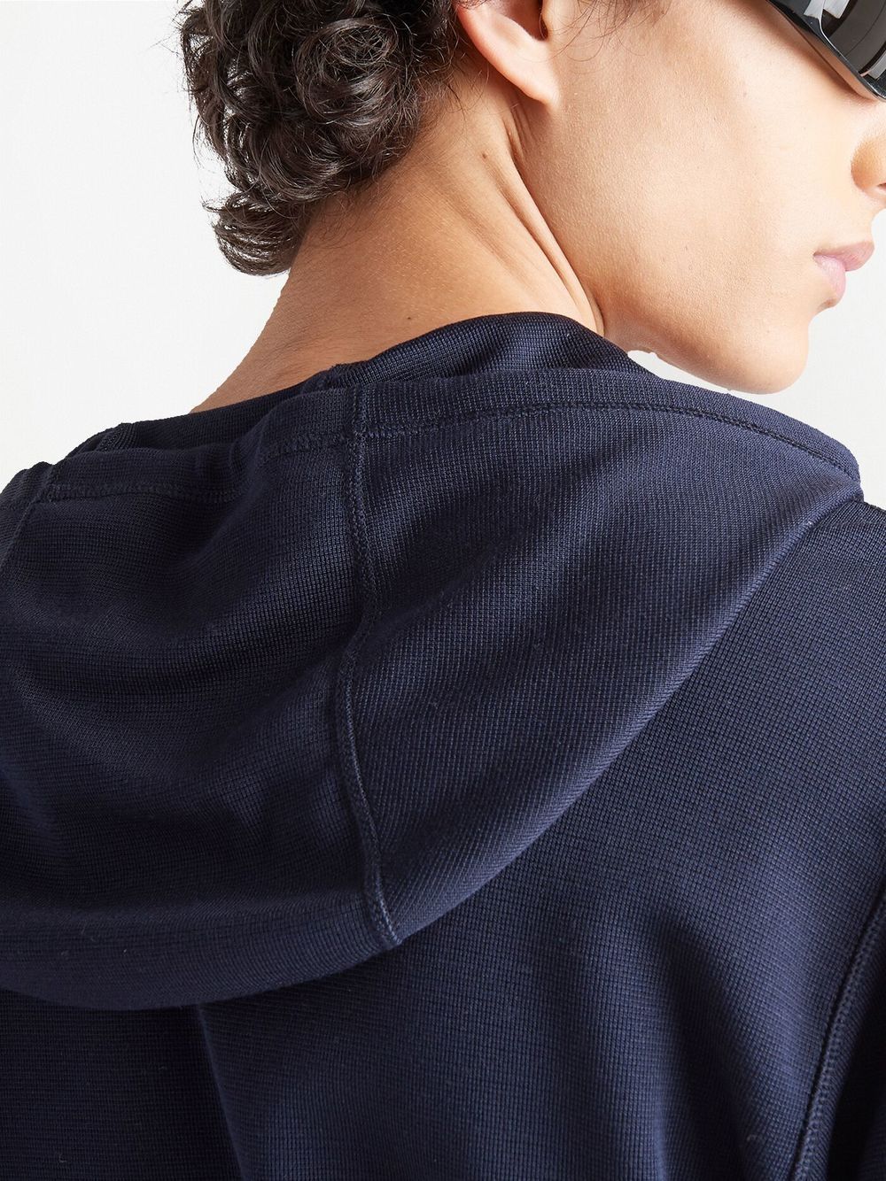 Prada embroidered-logo silk hoodie - Image 5