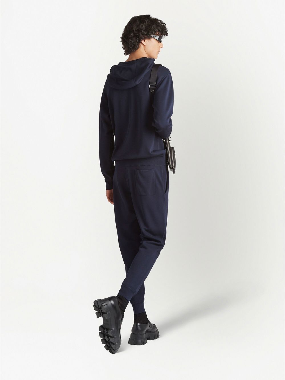 Prada embroidered-logo silk hoodie - Image 3