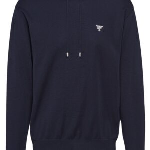 Prada embroidered-logo silk hoodie