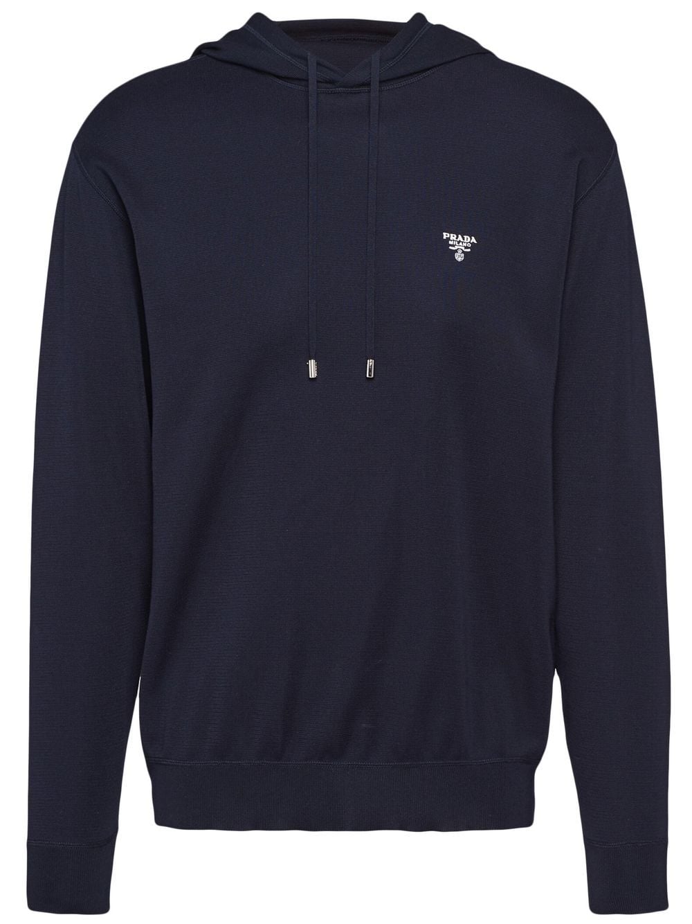 Prada embroidered-logo silk hoodie