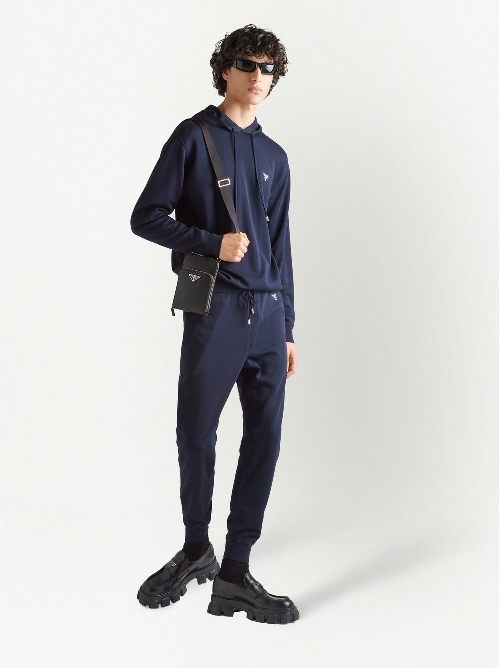 Prada embroidered-logo silk hoodie - Image 2