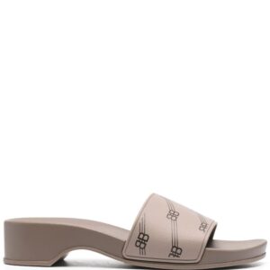 Balenciaga all-over logo-print clog slides