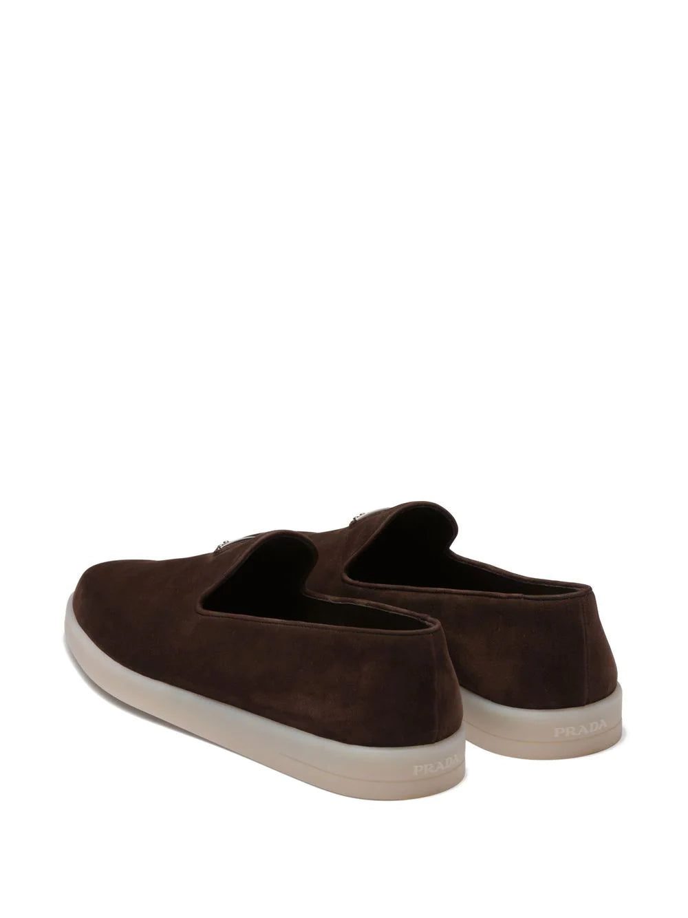 Prada triangle-patch suede loafers - Image 3