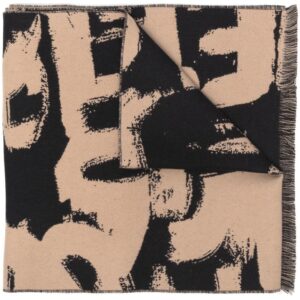 Alexander McQueen  two-tone Graffiti-print scarf