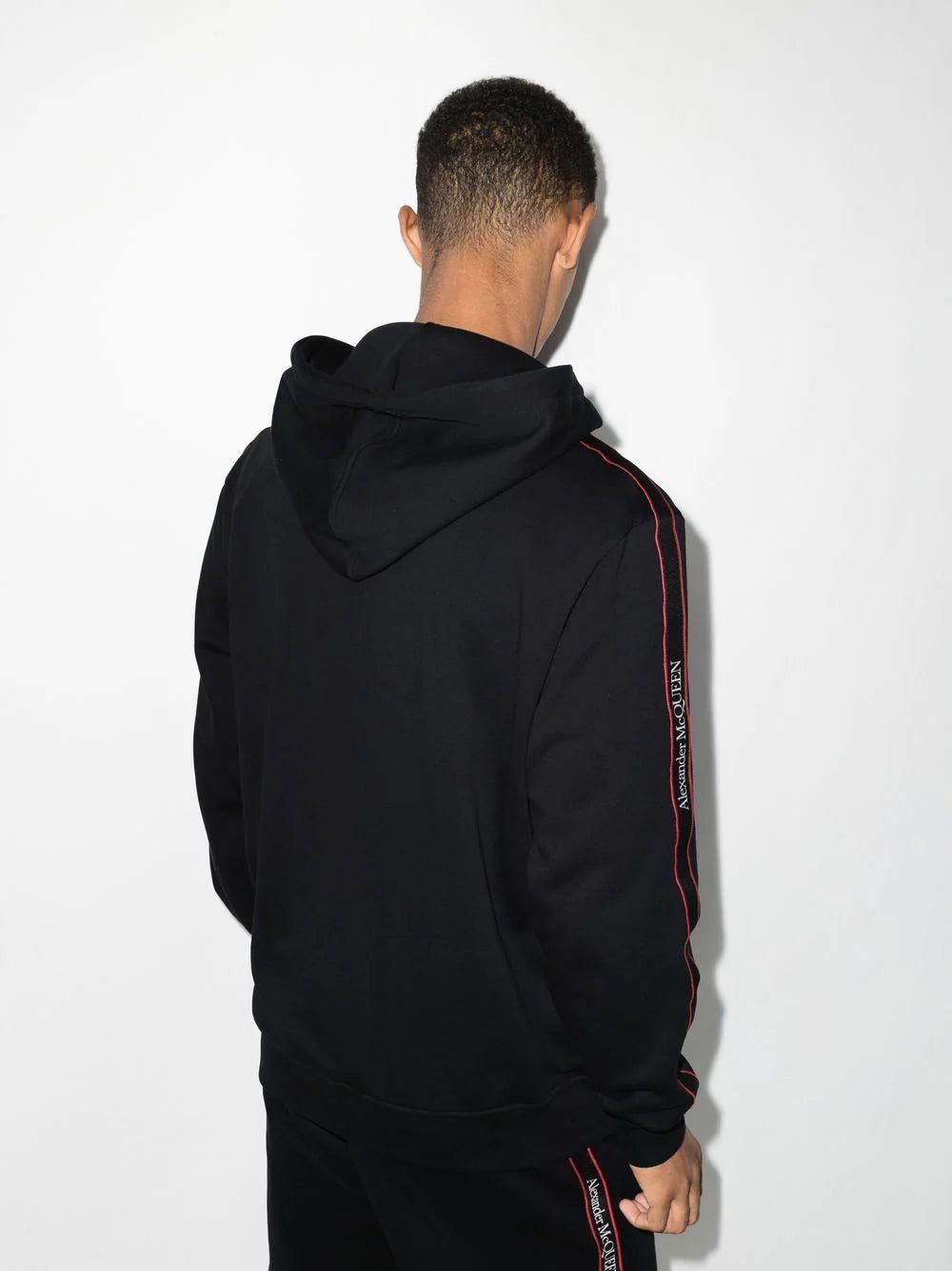 Alexander McQueen logo-tape zip-up hoodie - Image 2