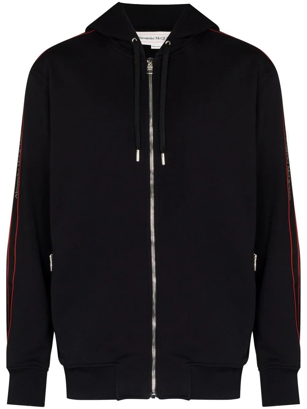 Alexander McQueen logo-tape zip-up hoodie