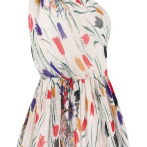 Saint Laurent tulip plissé bubble-hem mini dress