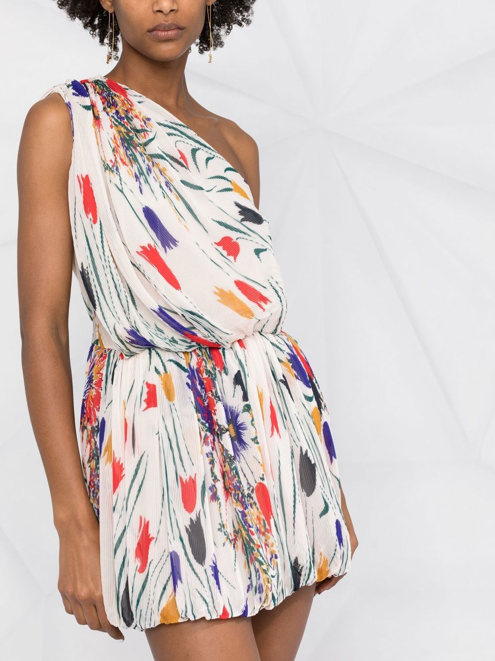 Saint Laurent tulip plissé bubble-hem mini dress - Image 5