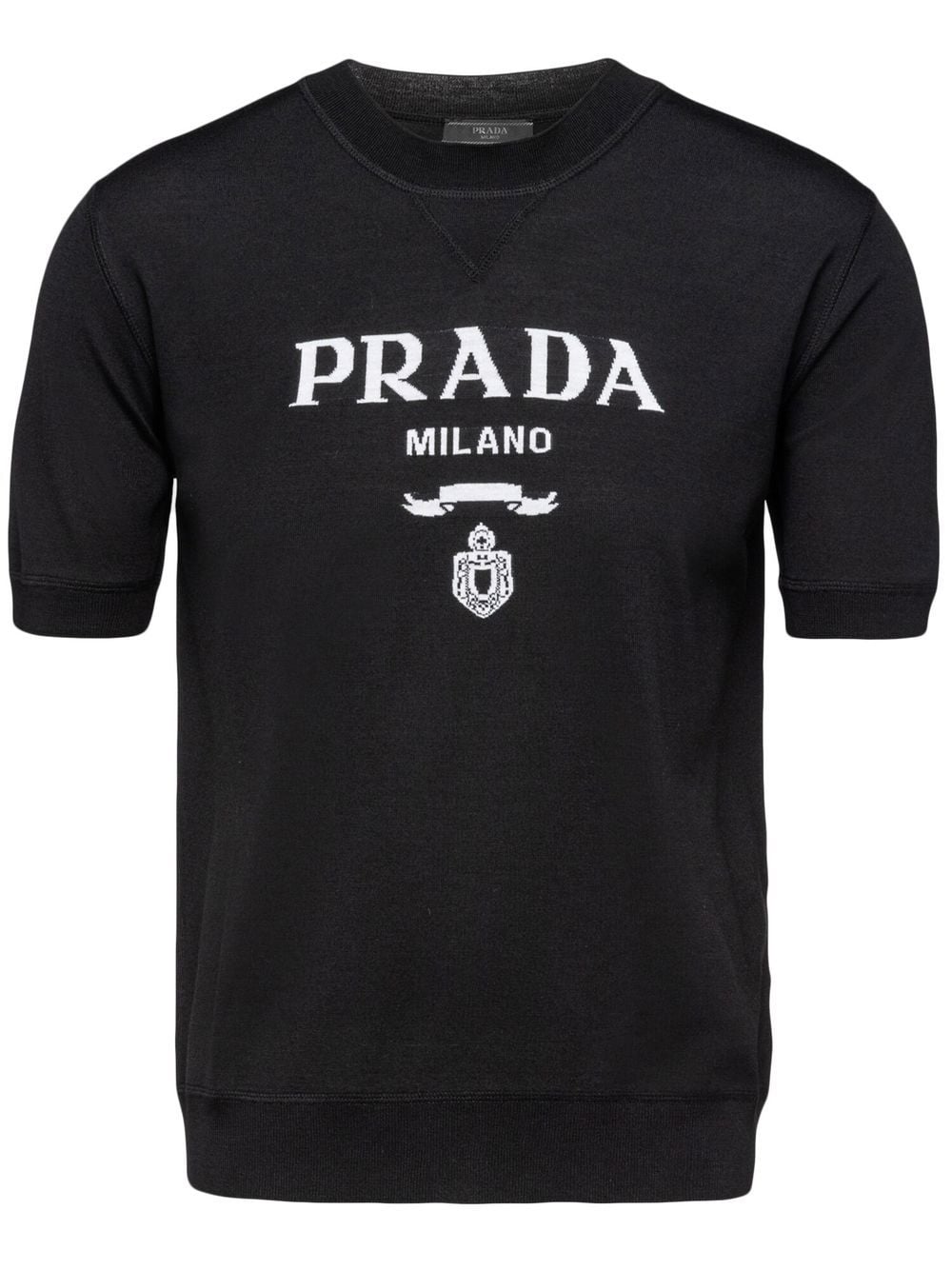 Prada logo-intarsia wool jumper