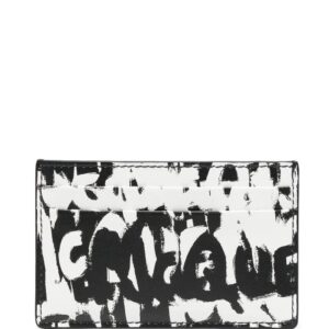 Alexander McQueen two-tone logo-print cardholder