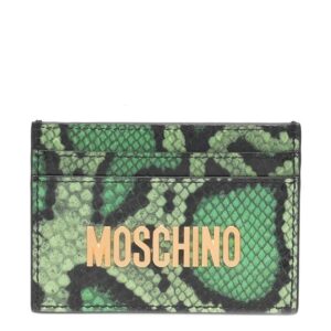 Moschino snakeskin-effect logo cardholder