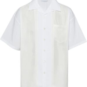 Prada  panelled cotton bowling shirt