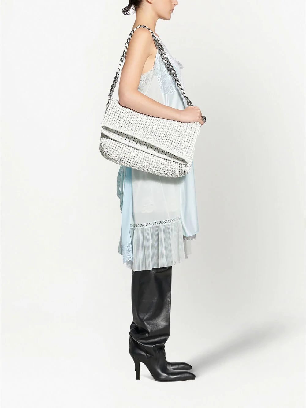 Balenciaga patched slip midi dress - Image 4