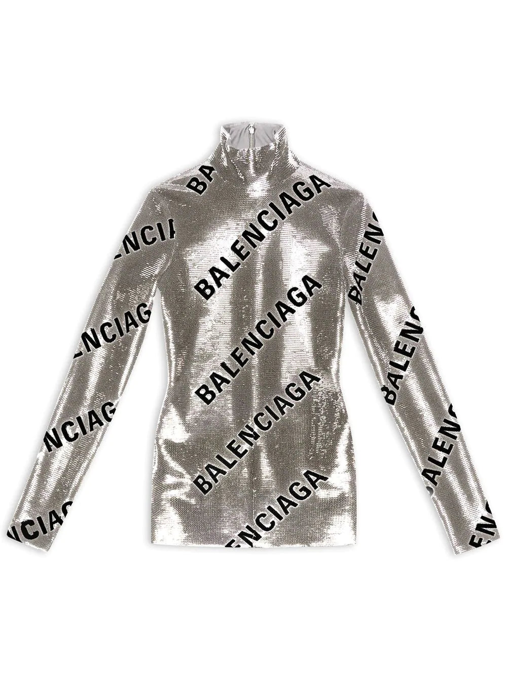Balenciaga logo-print sequin mini dress